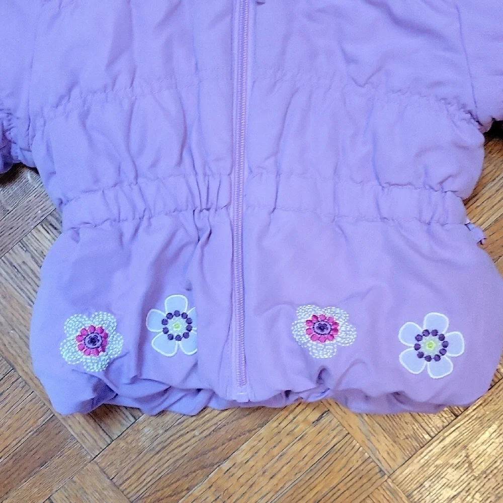 Purple Kids Jacket with Floral Embroidery Size 12 Months